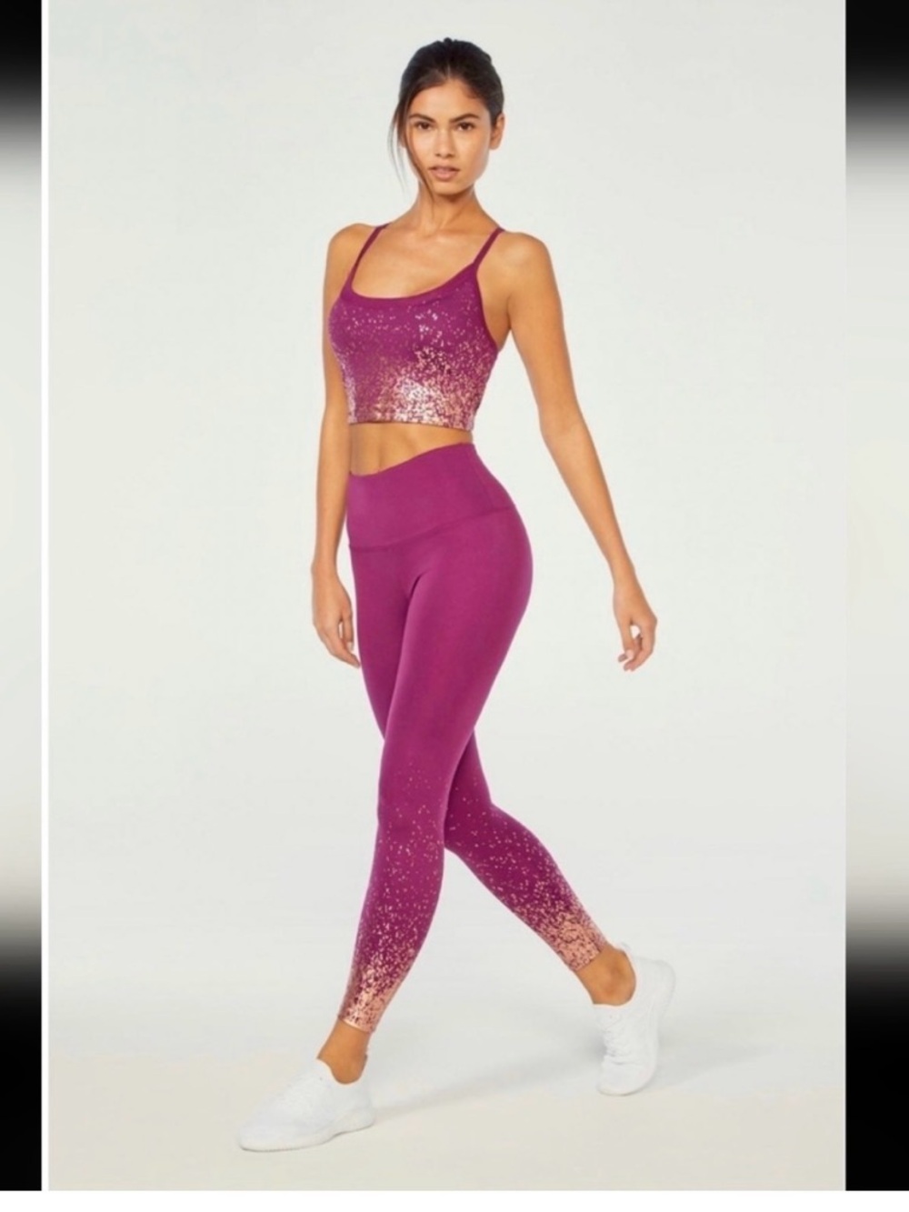 Purple and gold workout set